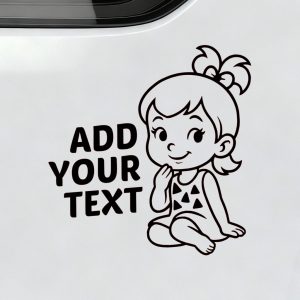 Flintstone cute cavegirl sitting and smiling