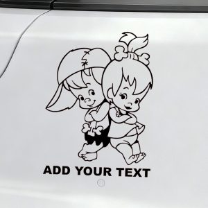 flintstones style baby on board car sticker